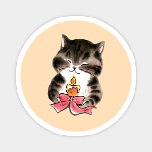 Christmas blessing cat Magnet